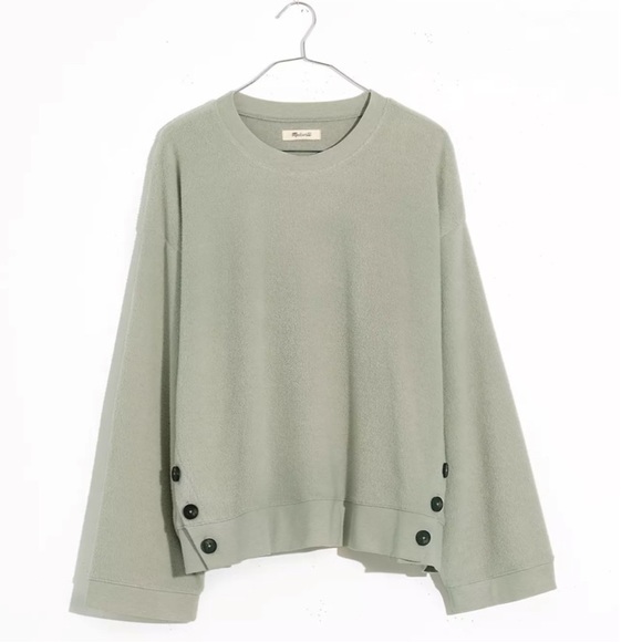 Madewell Tops - Madewell (Re)sourced Brushed Side-Button Relaxed Sweatshirt Oversized